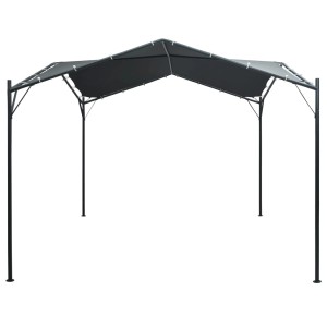 Anthrazitfarbenes vidaXL Partyzelt/Pavillon 3x3m mit Stahlrahmen. Ideal für Gartenpartys.