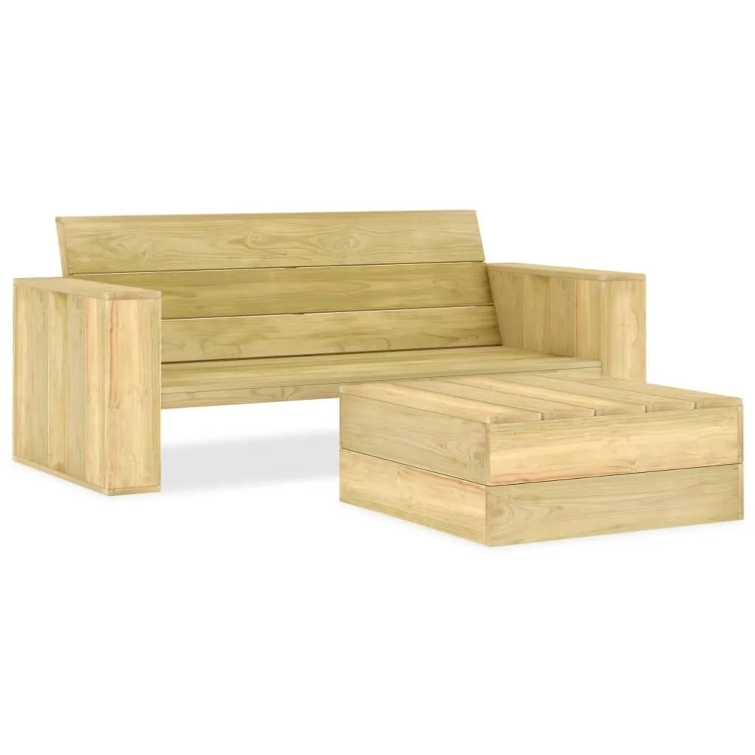 vidaXL 2-Tlg Garten-Lounge-Set Kiefernholz Imprägniert 3053197