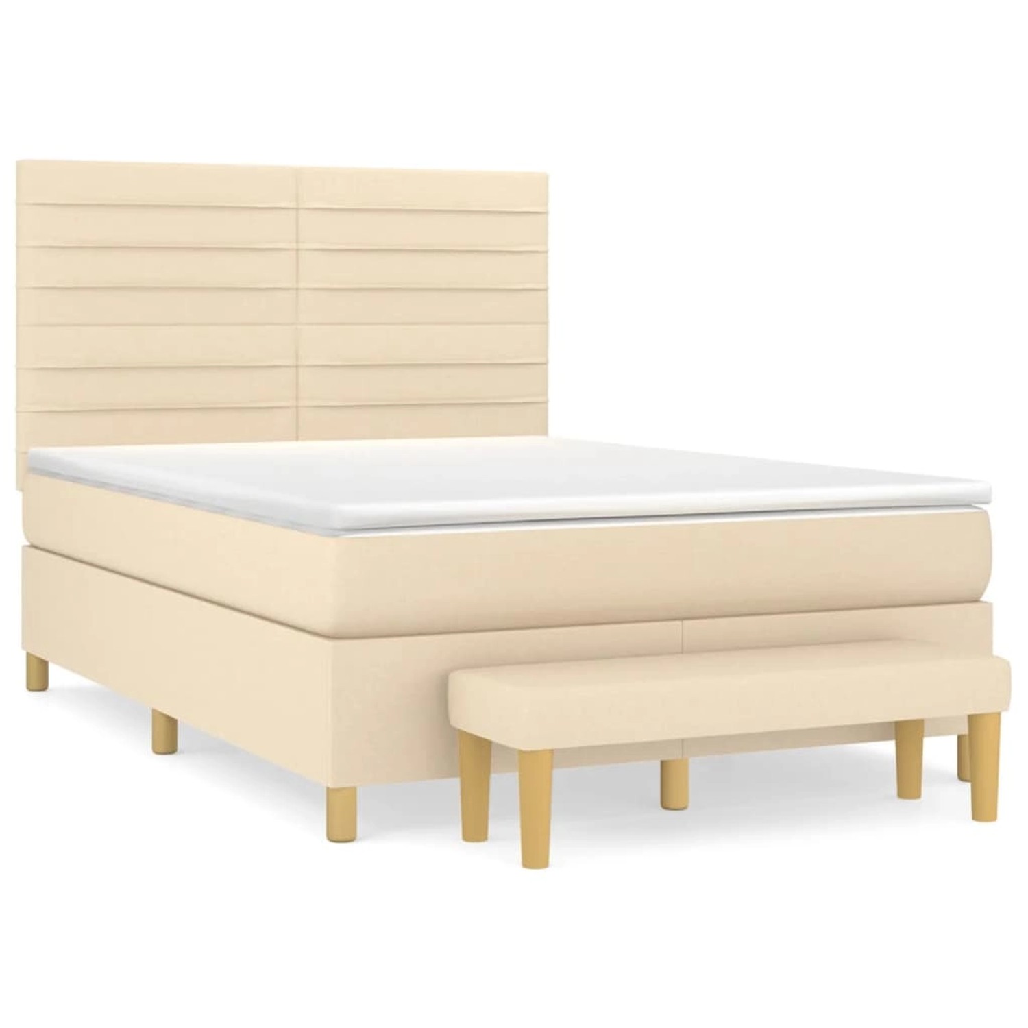 vidaXL Boxspringbett mit Matratze Creme 140x190 cm Stoff1367691 günstig online kaufen