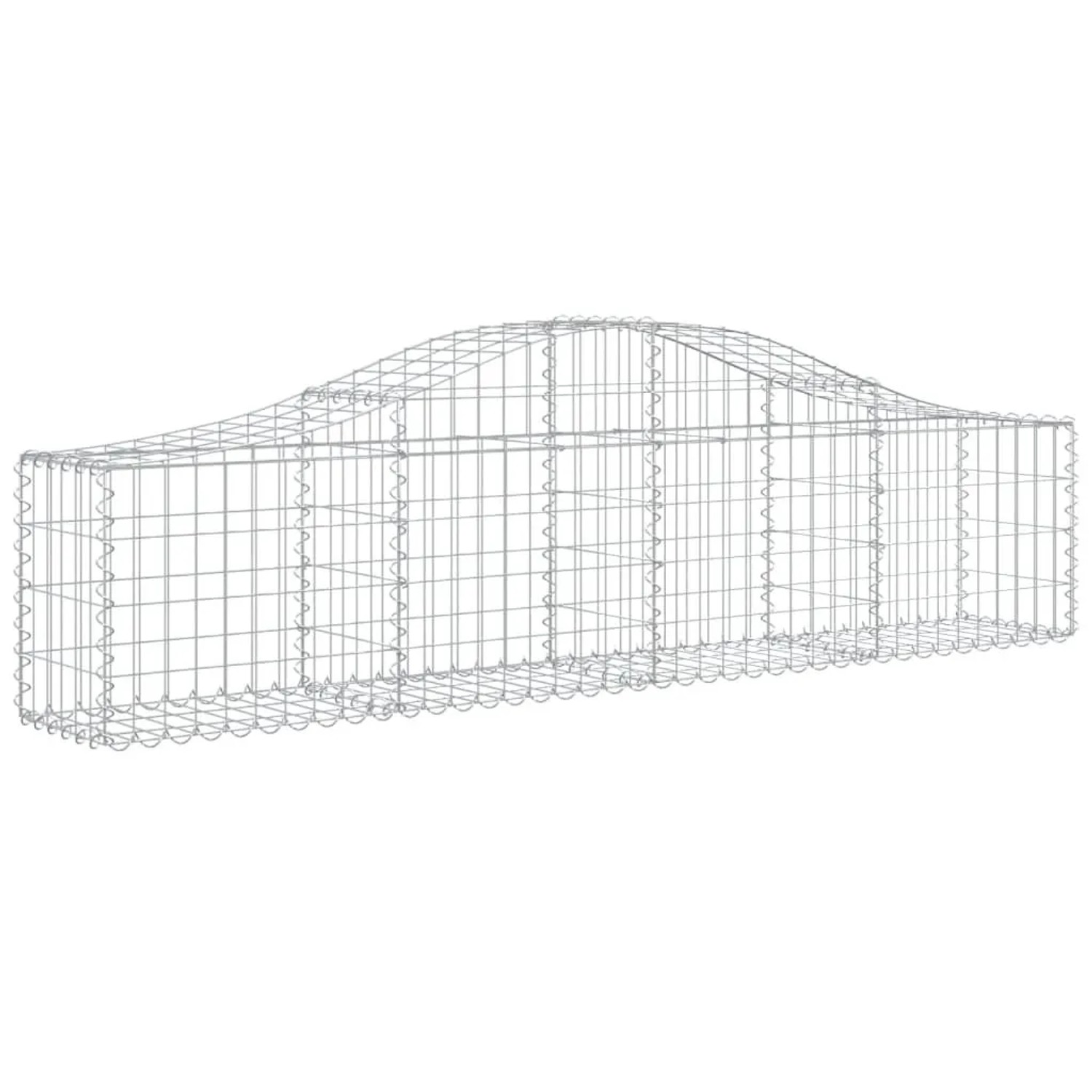 vidaXL Gabionen mit Hochbogen 8 Stk 200x30x40/60 cm Verzinktes Eisen 3145373