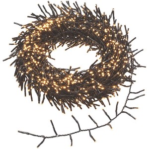 LED-Büschellichterkette 1.152 LEDs Warmweiß Schwarzes Kabel 11,2 m