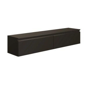 Schwarzes Selsey TV-Hängeboard Bemmi 150 cm mit zwei Klappfächern.