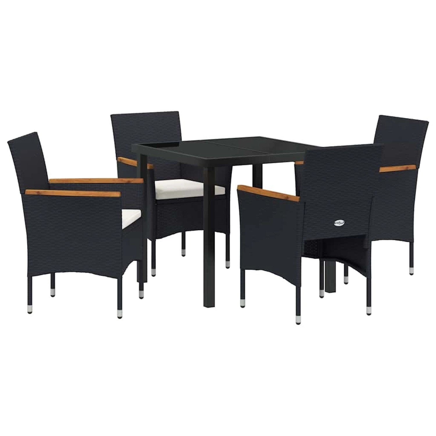 vidaXL Garten Essgruppe mit Kissen 5-Tlg Schwarz Poly Rattan 3379752 günstig online kaufen