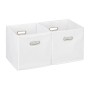 Relaxdays Aufbewahrungsbox Stoff Weiß Faltbar 2er Set 30 cm x 30 cm x 30 cm