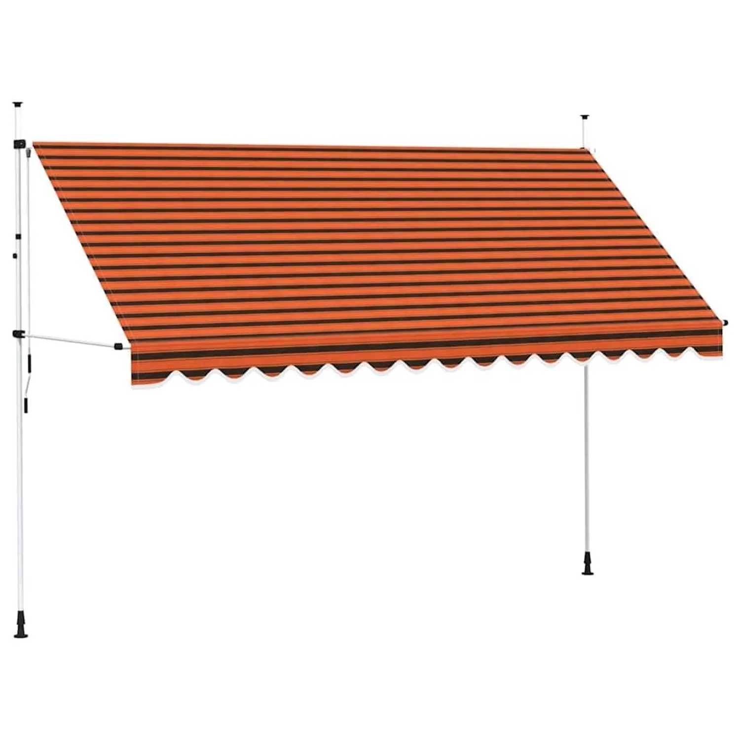 vidaXL Einziehbare Markise Handbetrieben 400 cm Orange und Braun 145840