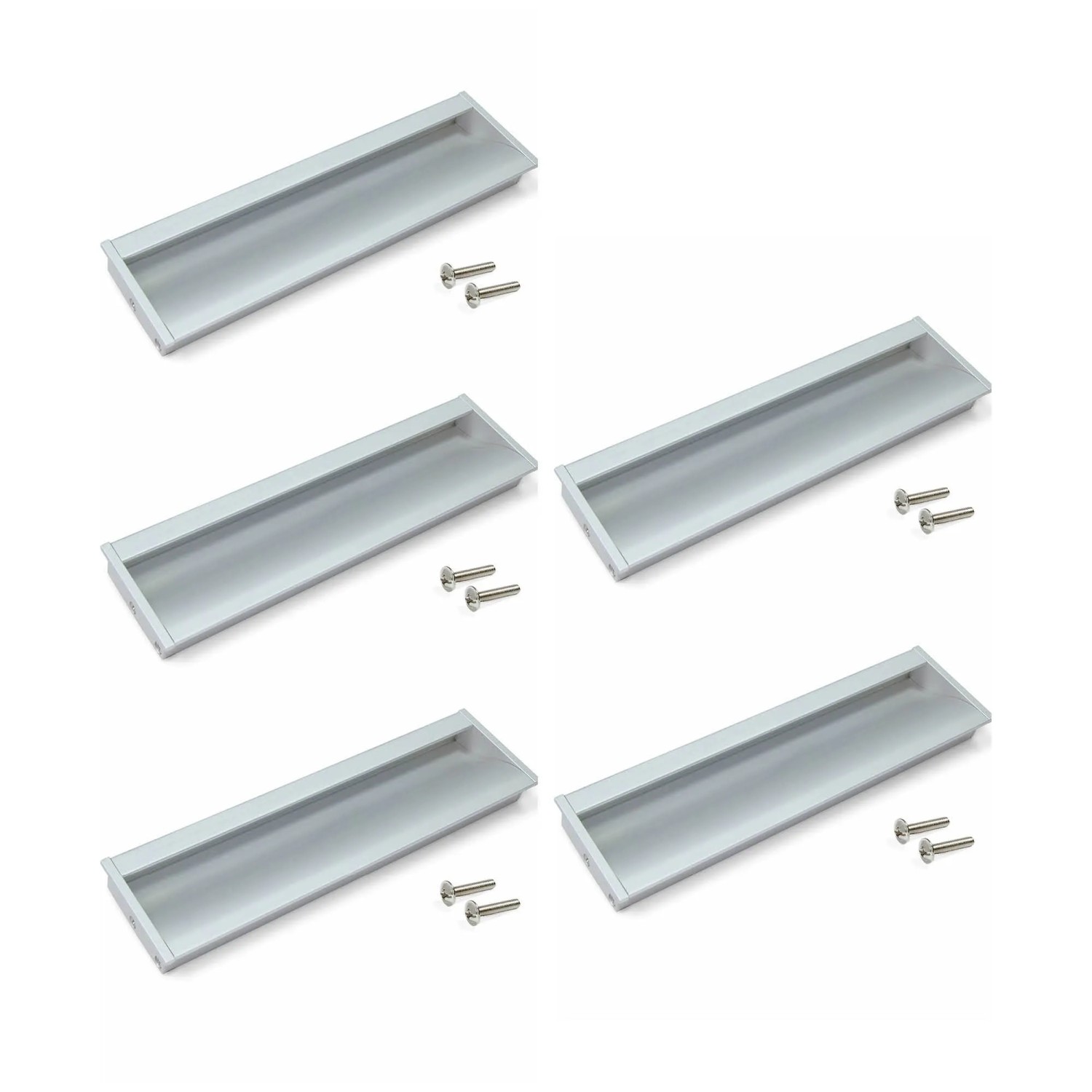 Emuca Lot von 10 Möbelgriffe Orlando L136 mm 96 mm Achsenabstand Stahl Nickel Satiniert
