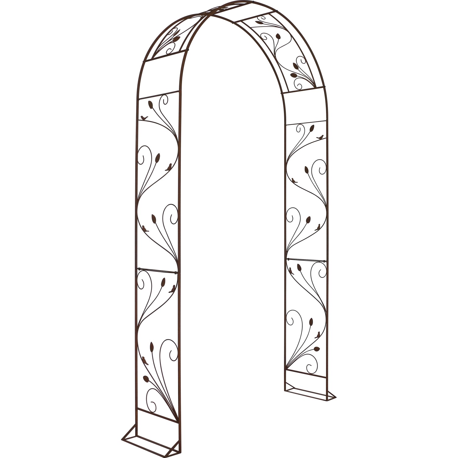 Rosenbogen aus Metall im Blatt und Rosendesign 116 cm x 36 cm x 230 cm