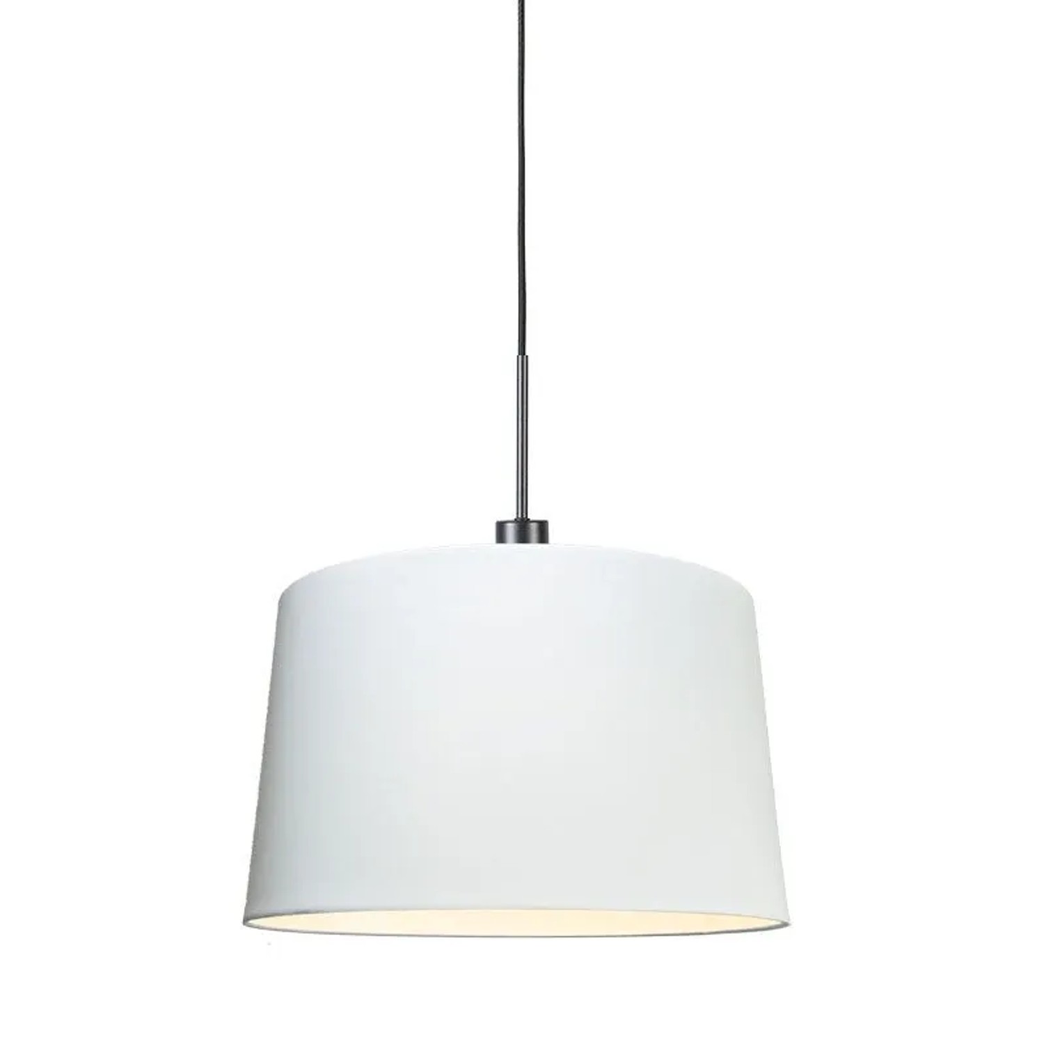 QAZQA Moderne Hängelampe Schwarz mit Schirm 45 cm Weiß Combi 1