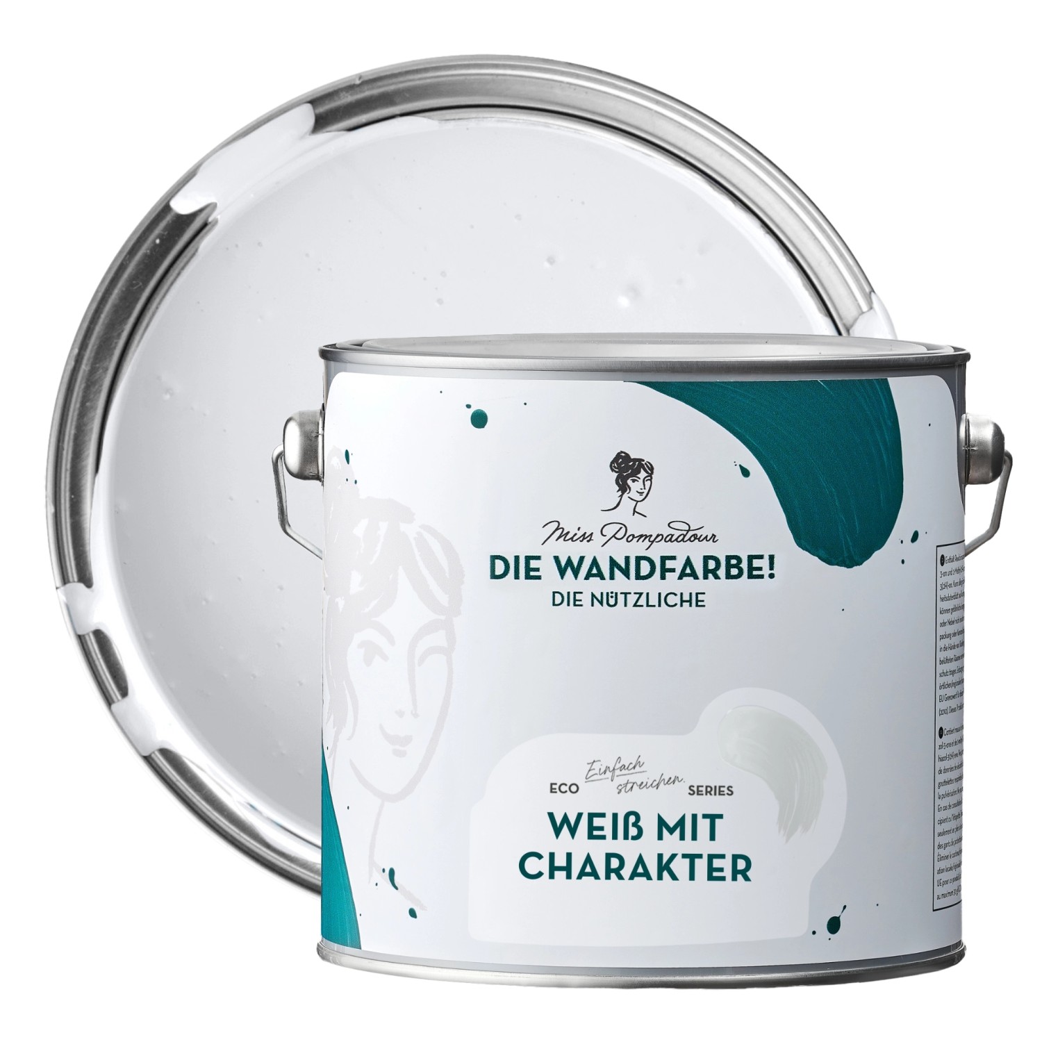 Thumbnail - MissPompadour Abwaschbare Wandfarbe Weiß mit Charakter 2,5L Hochdeckend Scheuerbeständig