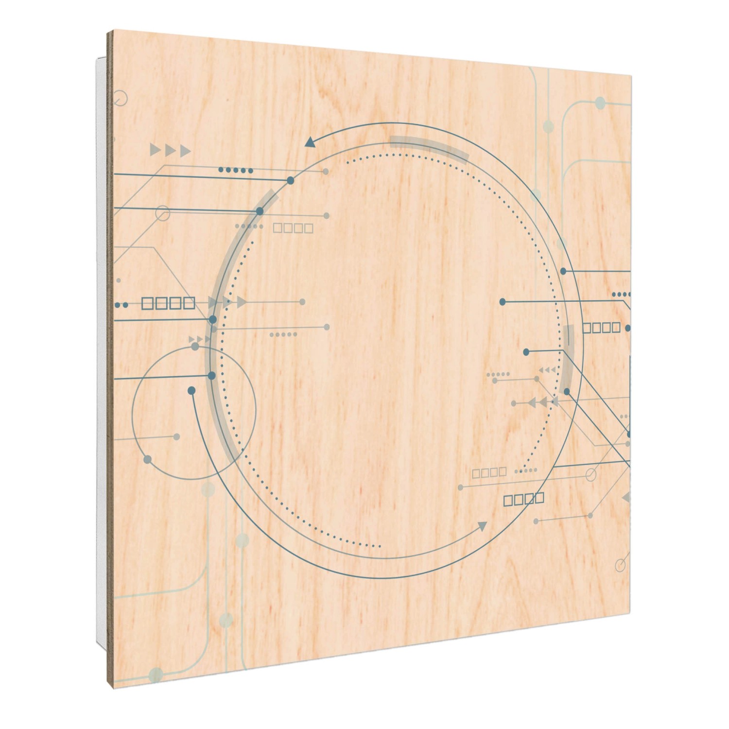 Banjado Schlüsselkasten mit Holzfront 30x30cm Weiß Scharnier Links 50 Haken günstig online kaufen
