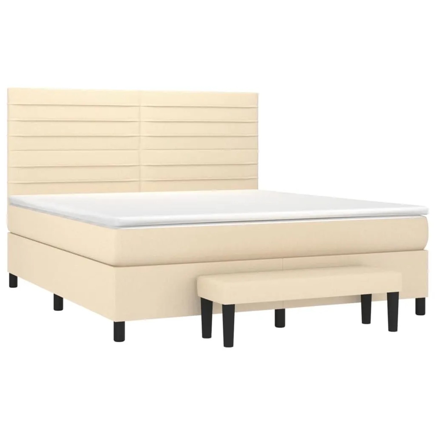 vidaXL Boxspringbett mit Matratze Creme 160x200 cm Stoff 3136690 günstig online kaufen