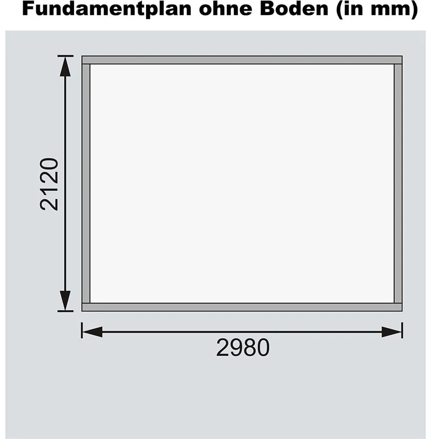 Grundriss Karibu Gartenhaus Boras, 298x213 cm, ohne Boden.