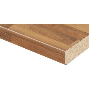 Detailaufnahme: Kaindl Arbeitsplatte Nussbaum Butcherblock, 38 mm stark.