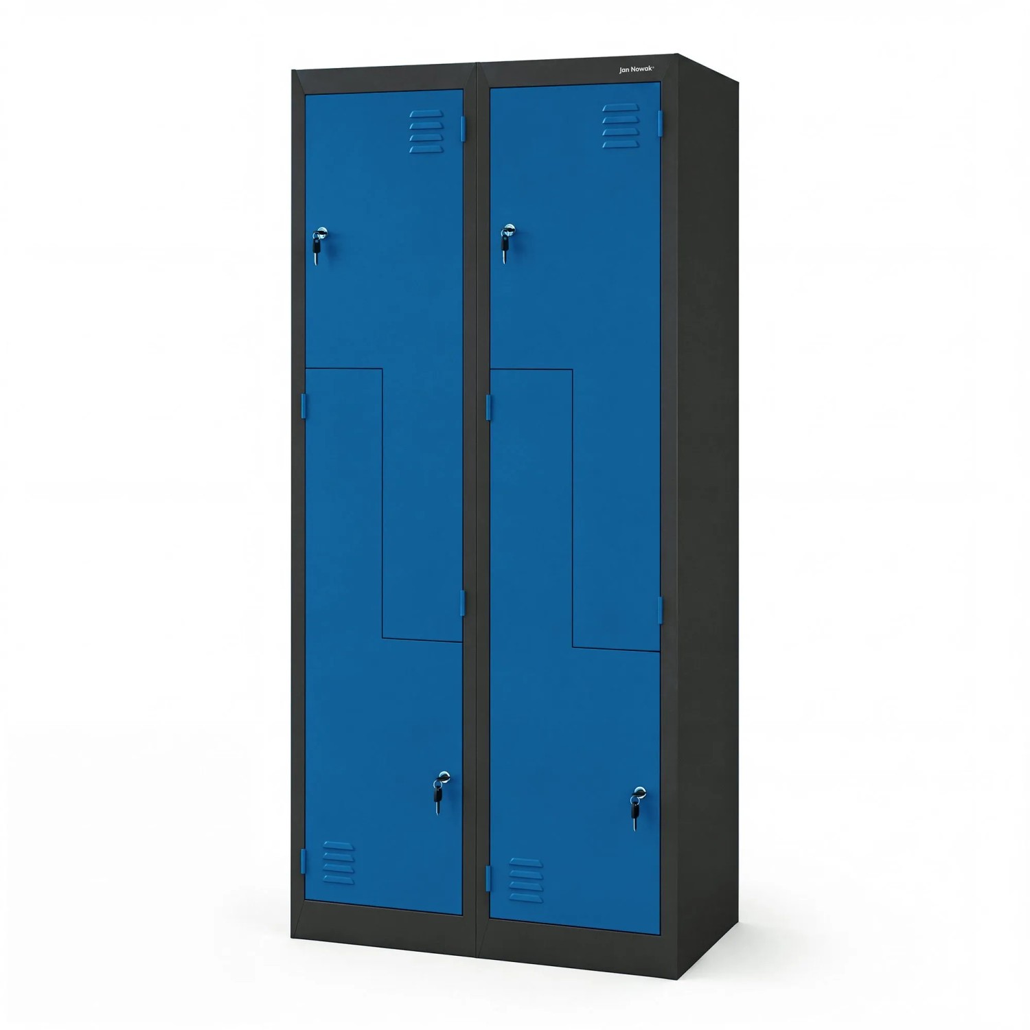 JAN NOWAK Kleiderschrank in L-Form JULIA 185x80x40 cm Anthrazit-Blau