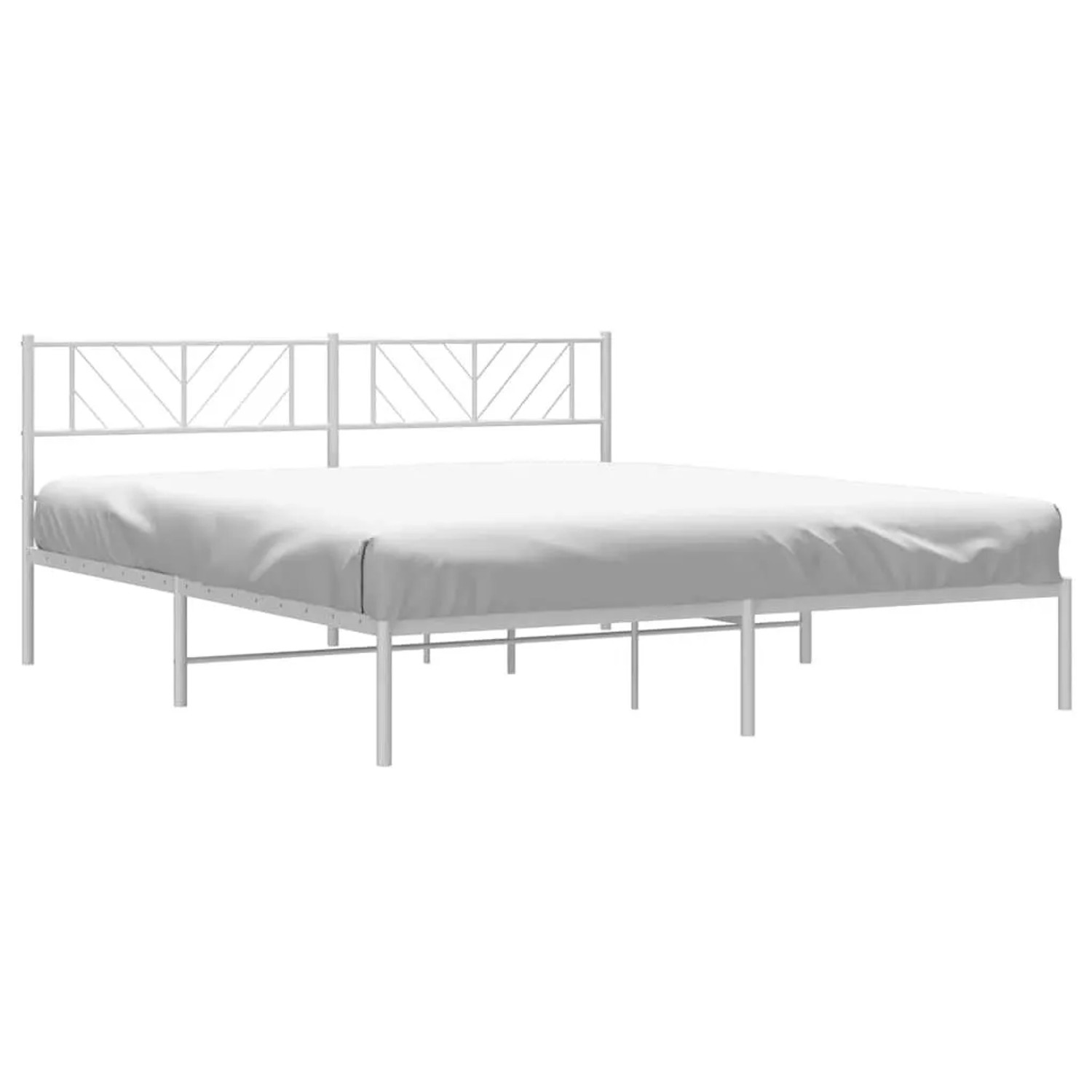 vidaXL Bettgestell mit Kopfteil Metall Weiß 183x213 cm 372233 günstig online kaufen