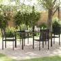 Schwarzes 5-teiliges vidaXL Garten-Esszimmer-Set aus PVC-Rattan für 4 Personen.