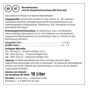 Detailansicht der Inhaltsangabe GROW by OBI Zimmerpflanzenerde 10l.