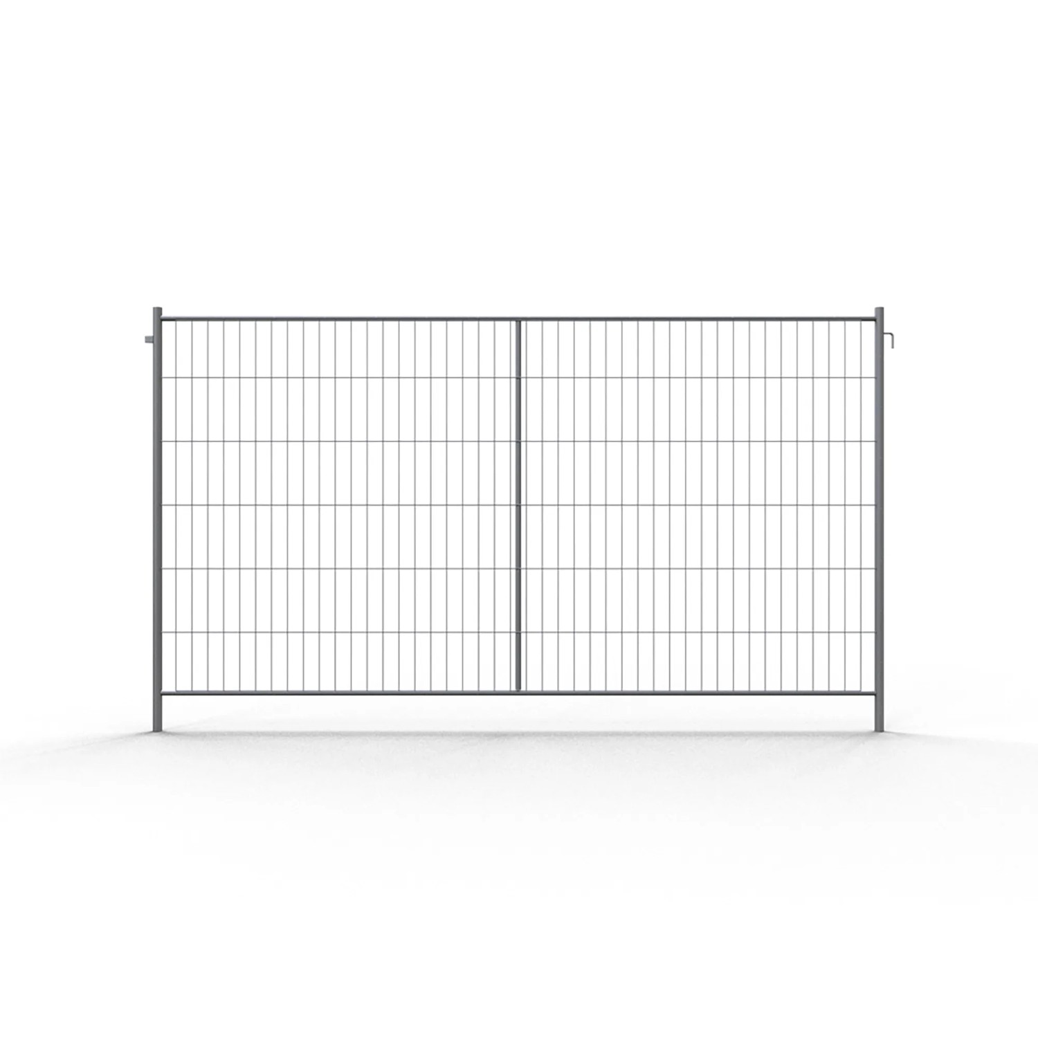 Feuerverzinkter Mobilzaun Profi M, 3,5 m breit x 2 m hoch, mit Haken und Öse für Baugeräte.