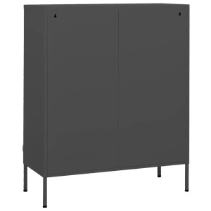 Anthrazitfarbener vidaXL Lagerschrank aus Stahl, 80x35x101,5 cm, für Büro oder Arbeitszimmer.