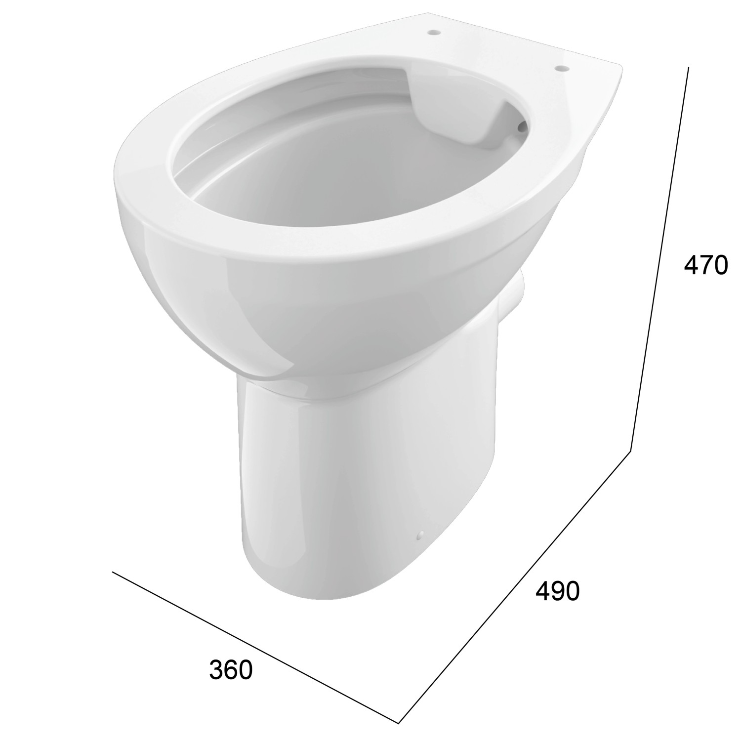 Domberg Stand-WC-Set DB1003, weißes Stand-WC mit Maßen für Komforthöhe.
