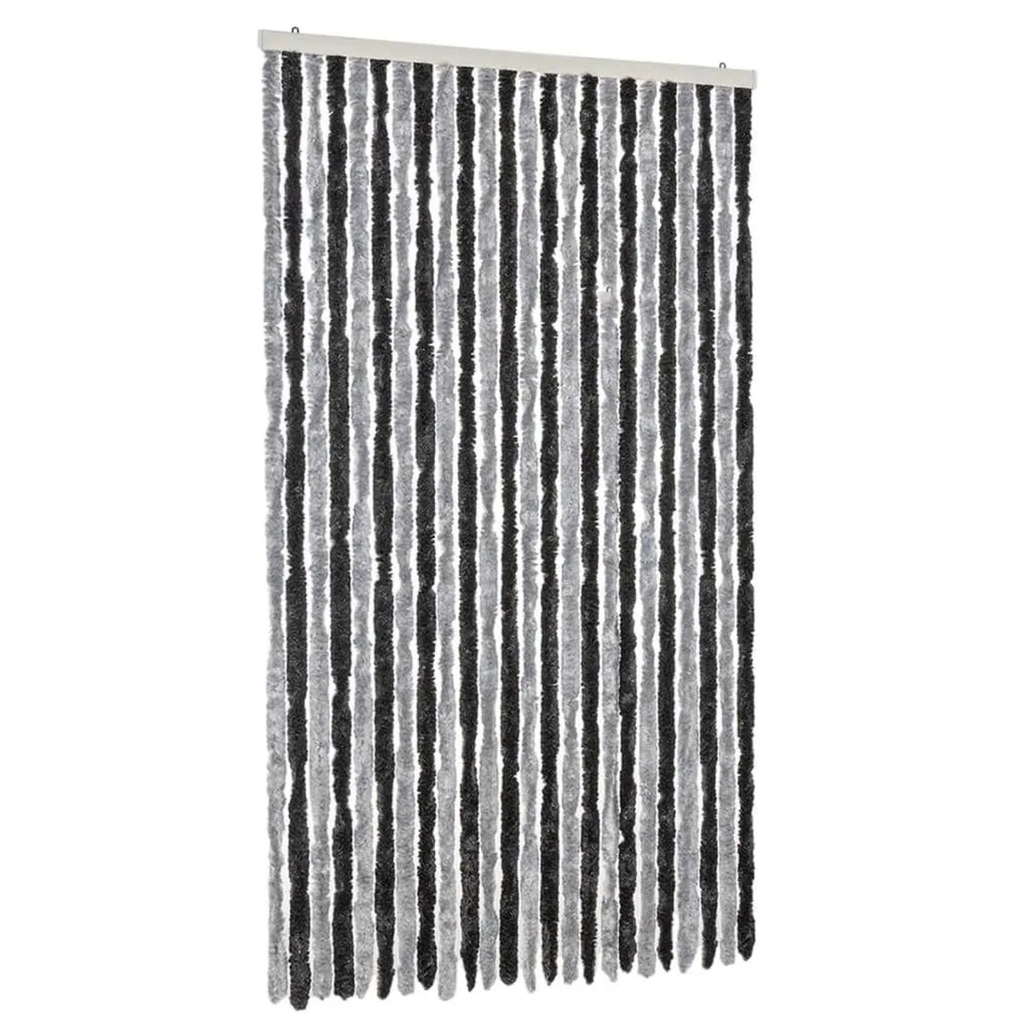 vidaXL Fliegenvorhang Grau und Schwarz 100x200 cm Chenille 377329