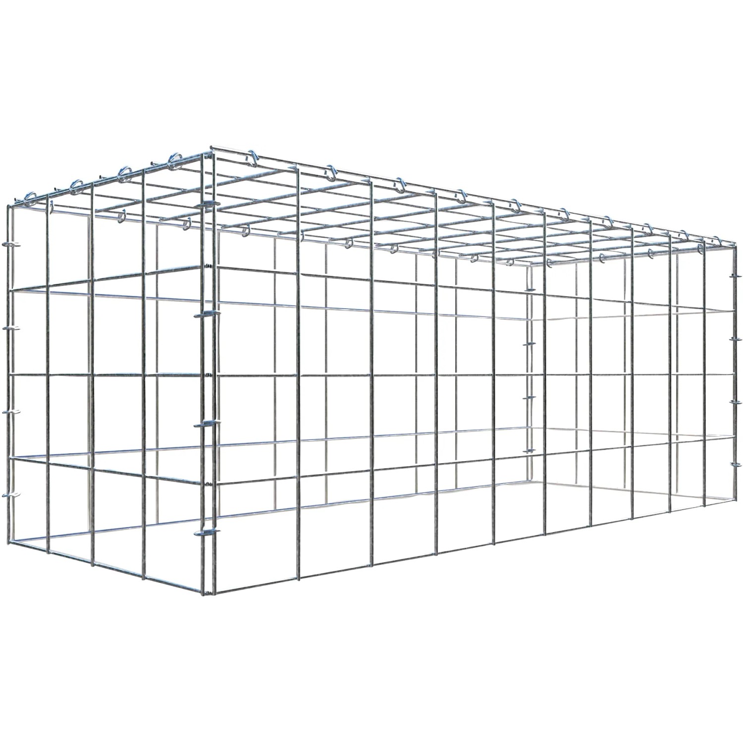 Gabiona C-Ring-Gabione-Anbaukorb Typ 3 40 x 100 x 40 cm Maschenw 10 x 10 cm