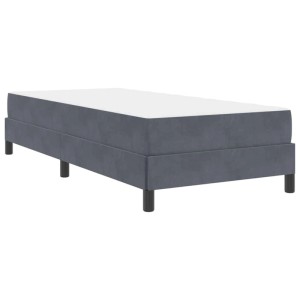 Dunkelgraues vidaXL Boxspringbett 100x200 cm mit Matratze, Stoffbezug.