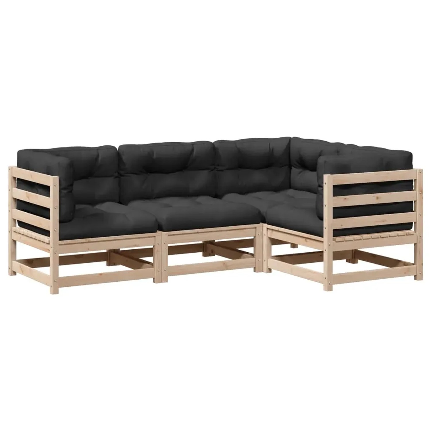 vidaXL 4-Tlg Garten-Sofagarnitur mit Kissen Massivholz Kiefer 3299412 günstig online kaufen