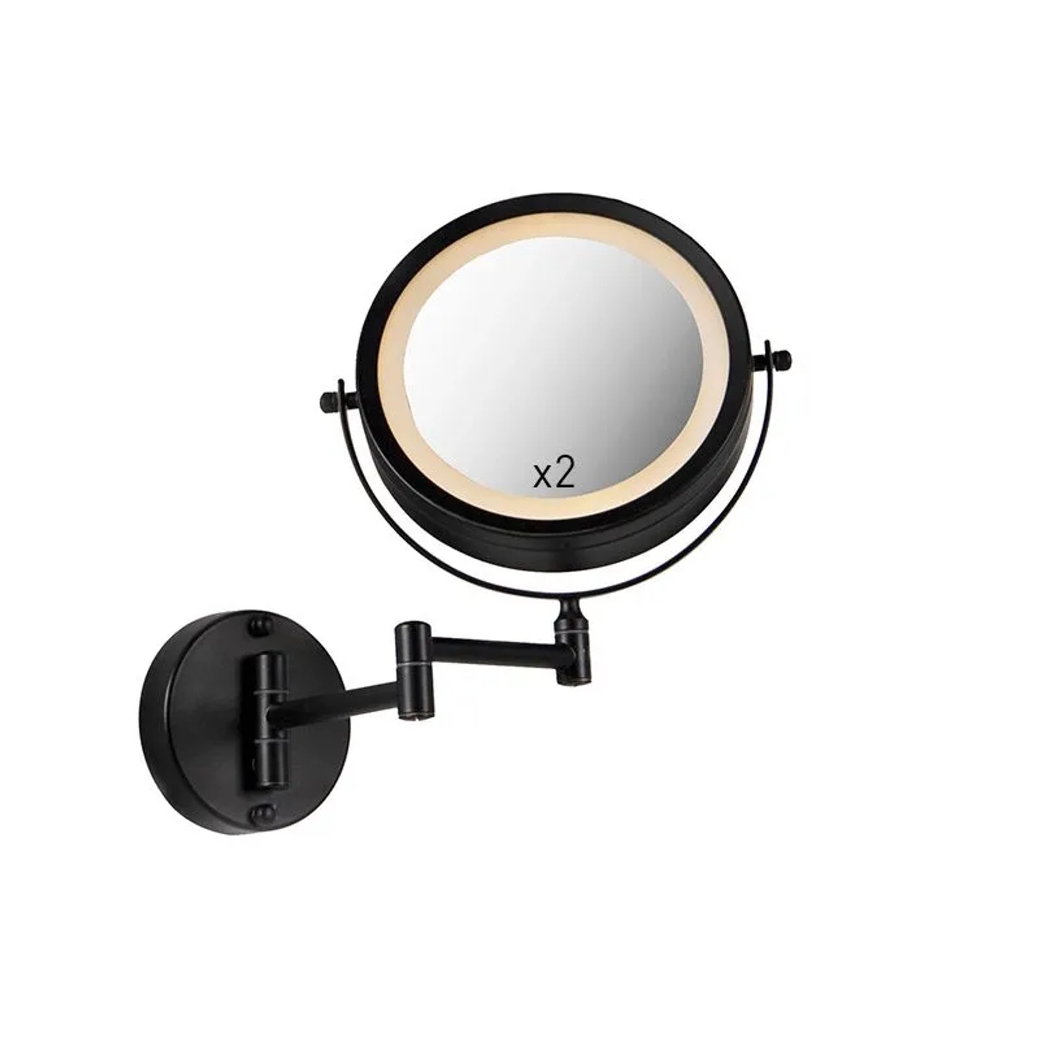 QAZQA Design Badezimmerspiegel Schwarz inkl  LED Verstellbar IP44 Vicino