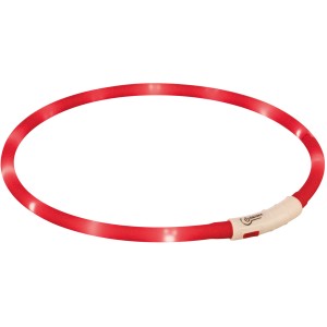 Jollypaw Leuchtring, lachsfarben, für Hunde. USB-aufladbar, für mehr Sicherheit im Dunkeln.
