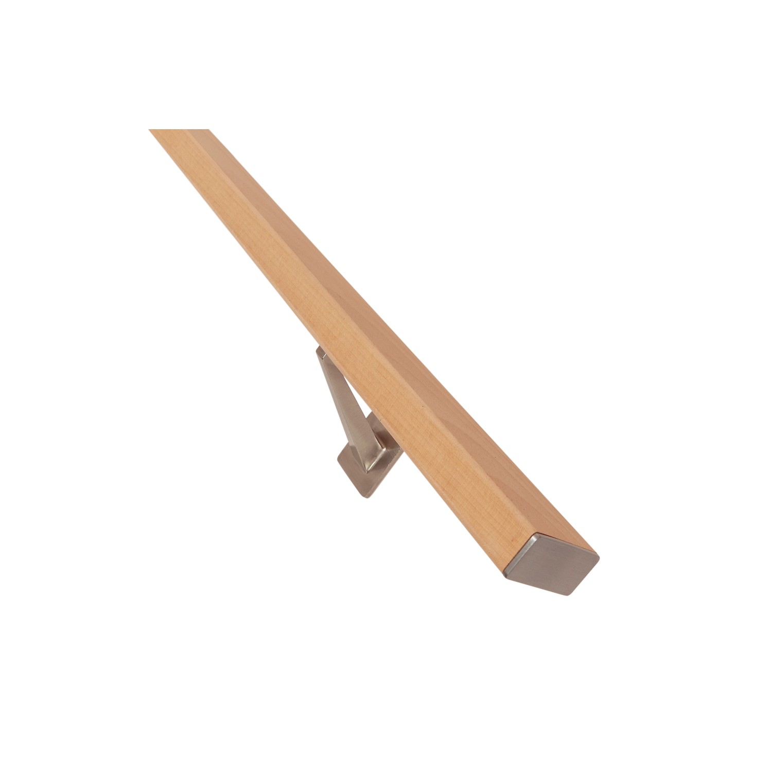 Treba Handlauf-Set CubeRail HC2 Buche roh mit Edelstahl-Halterung.