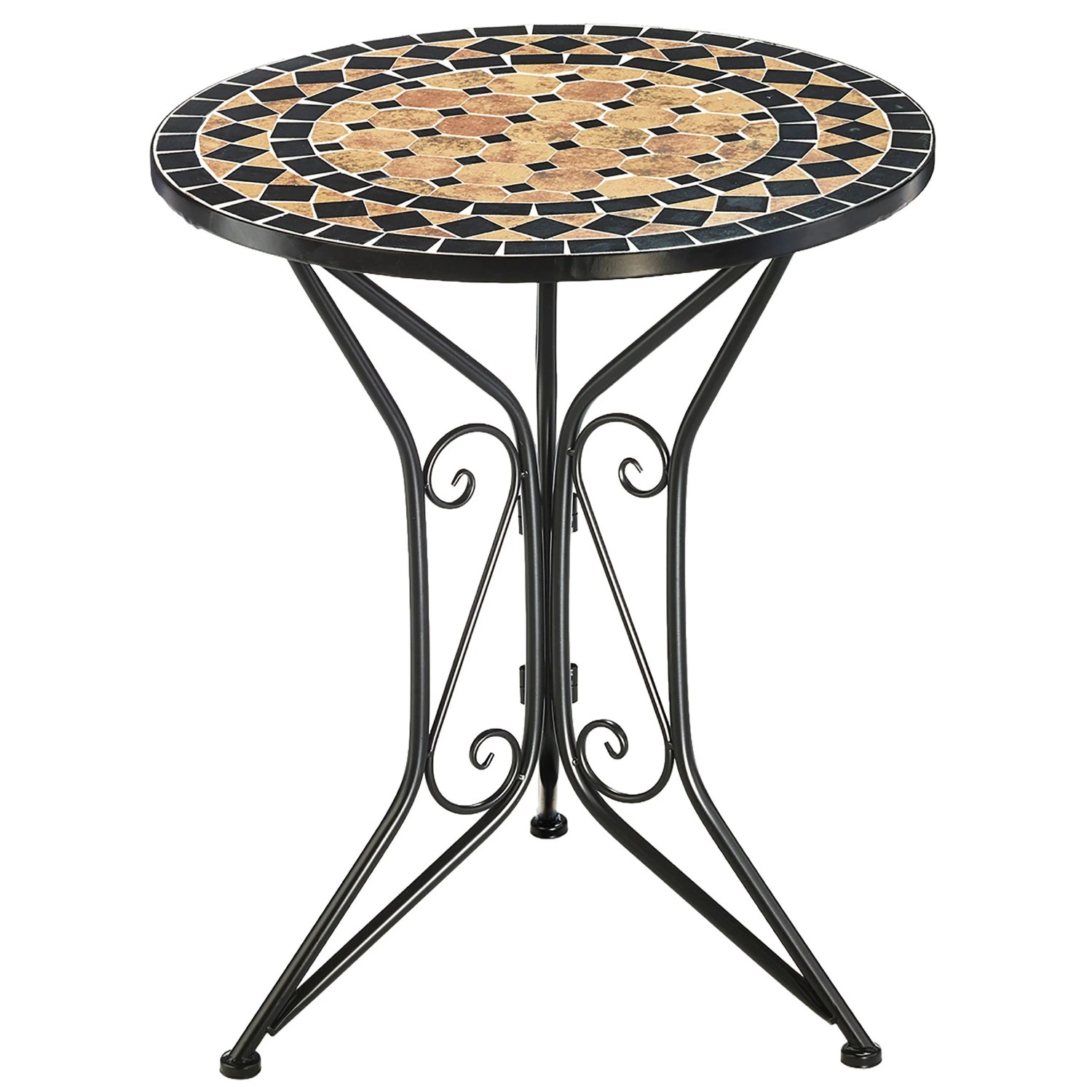 Kobolo Gartentisch Mediterran mit Platte in Mosaik Höhe 71 cm Dm 61 cm