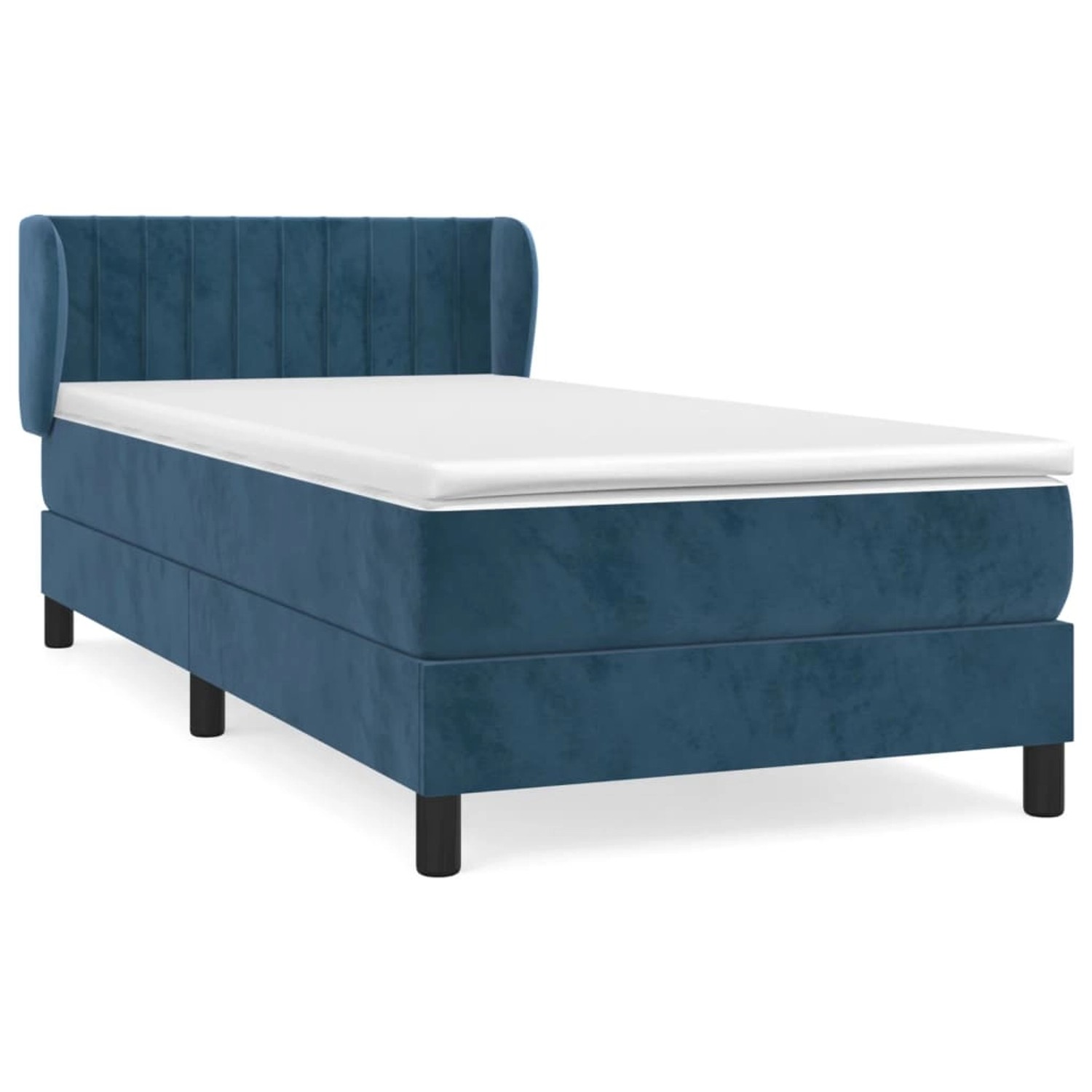 vidaXL Boxspringbett mit Matratze Dunkelblau 90x190 cm Samt1537150 günstig online kaufen