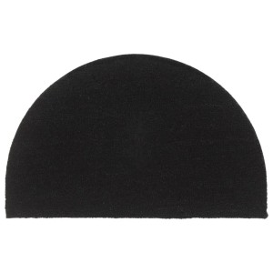 Schwarze, halbrunde Fußmatte (50x80 cm) aus Kokosfaser für den Innen- und Außenbereich.