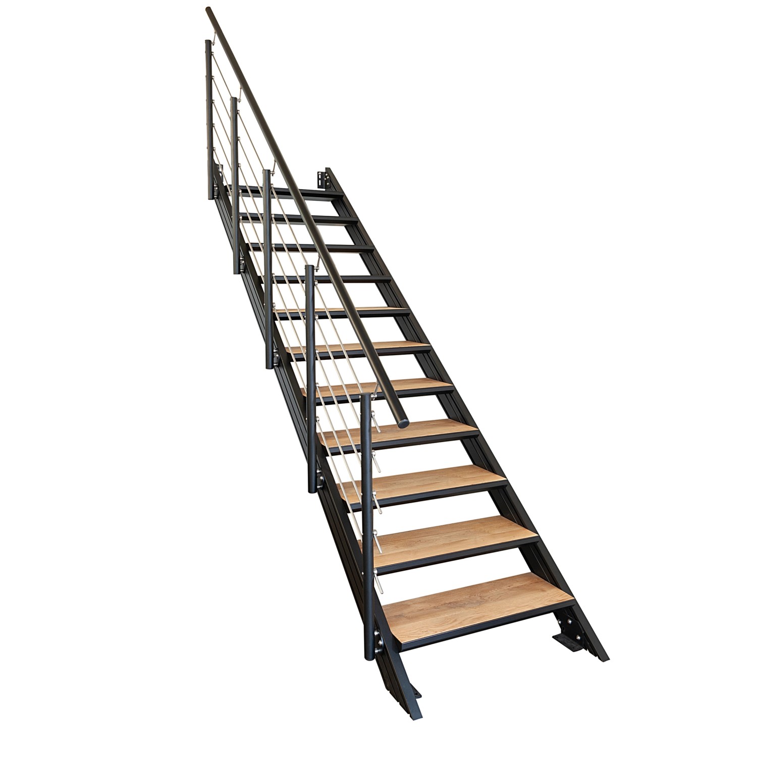 Treba Wangentreppe Brooklyn mit 11 Stufenwannen 100 cm x 30,7 cm Alu Schwar günstig online kaufen