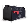 Schwarzer US Briefkasten mit Hirsch Sternbild Motiv, 48x22x16cm. Ideal als Wand- oder Standbriefkasten.