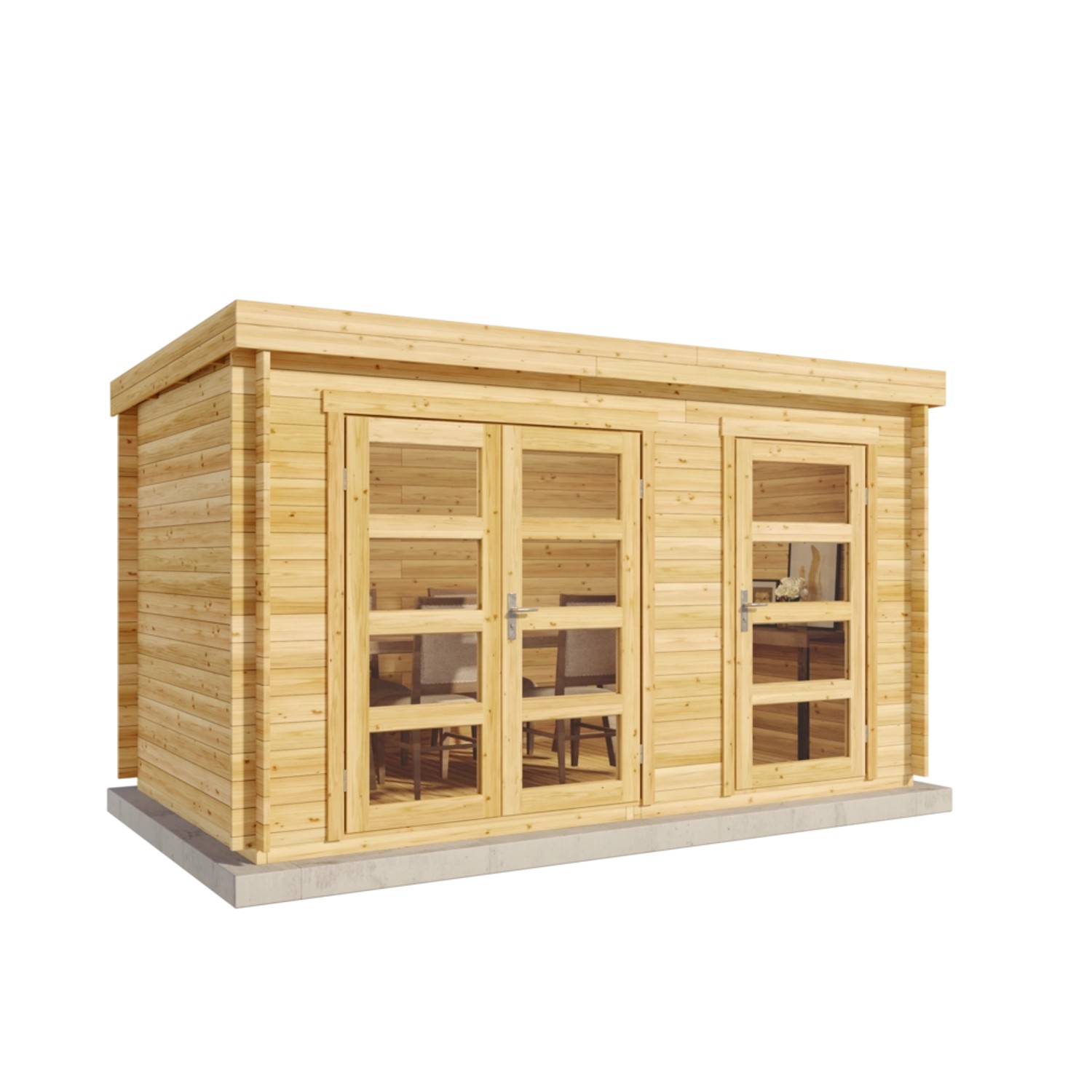 Alpholz Gartenhaus Set Paloma Grande Naturbelassen 404x234cm inkl. Dacheind günstig online kaufen