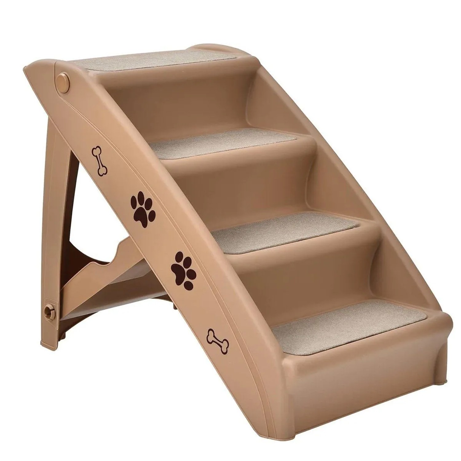 Costway 4-Stufige Haustiertreppe Hunderampe Tragbar Tiertreppe Braun günstig online kaufen