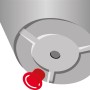 Detailaufnahme: Wasserablauf mit rotem Verschluss des Scheurich Pflanzgefäß Linetto Stony Grey.