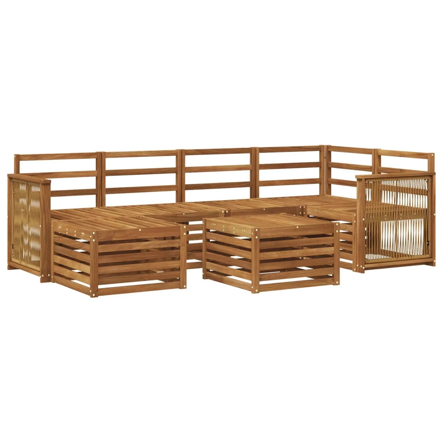 vidaXL Ecksofa Set 6 Stk Natur Massivholz Akazie 3384595