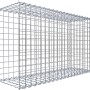 Gabiona Anbaukorb Typ 2, 60x100x30cm, Maschenweite 5x5cm, aus verzinktem Drahtgitter.