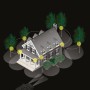 Illustration: Haus mit Mr. Beams LED Außenstrahler mit Bewegungsmelder, 2er-Pack, sorgt für Sicherheit.