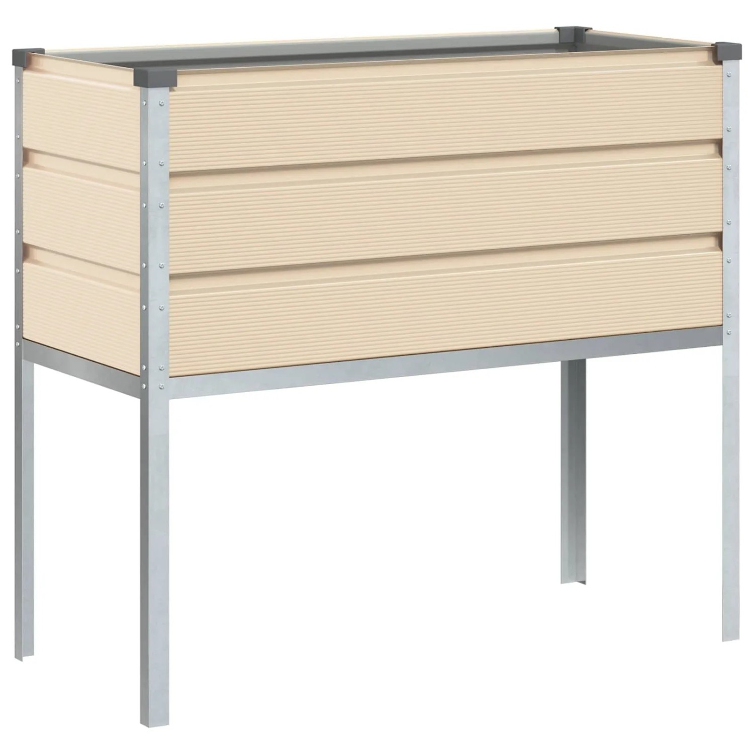 vidaXL Pflanzkübel Elfenbein 100 x 45 x 90 cm Verzinkter Stahl 42018126