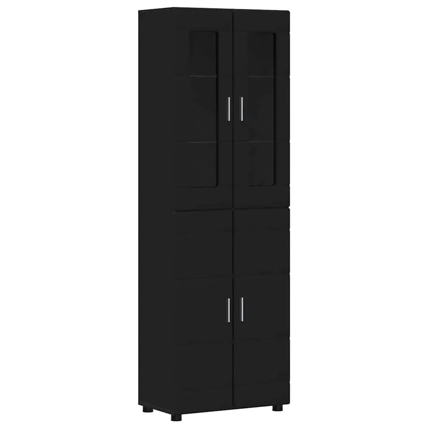 vidaXL Highboard mit Tür FLORIN Schwarz 60 x 35 x 182 cm Holzwerkstoff 3397915