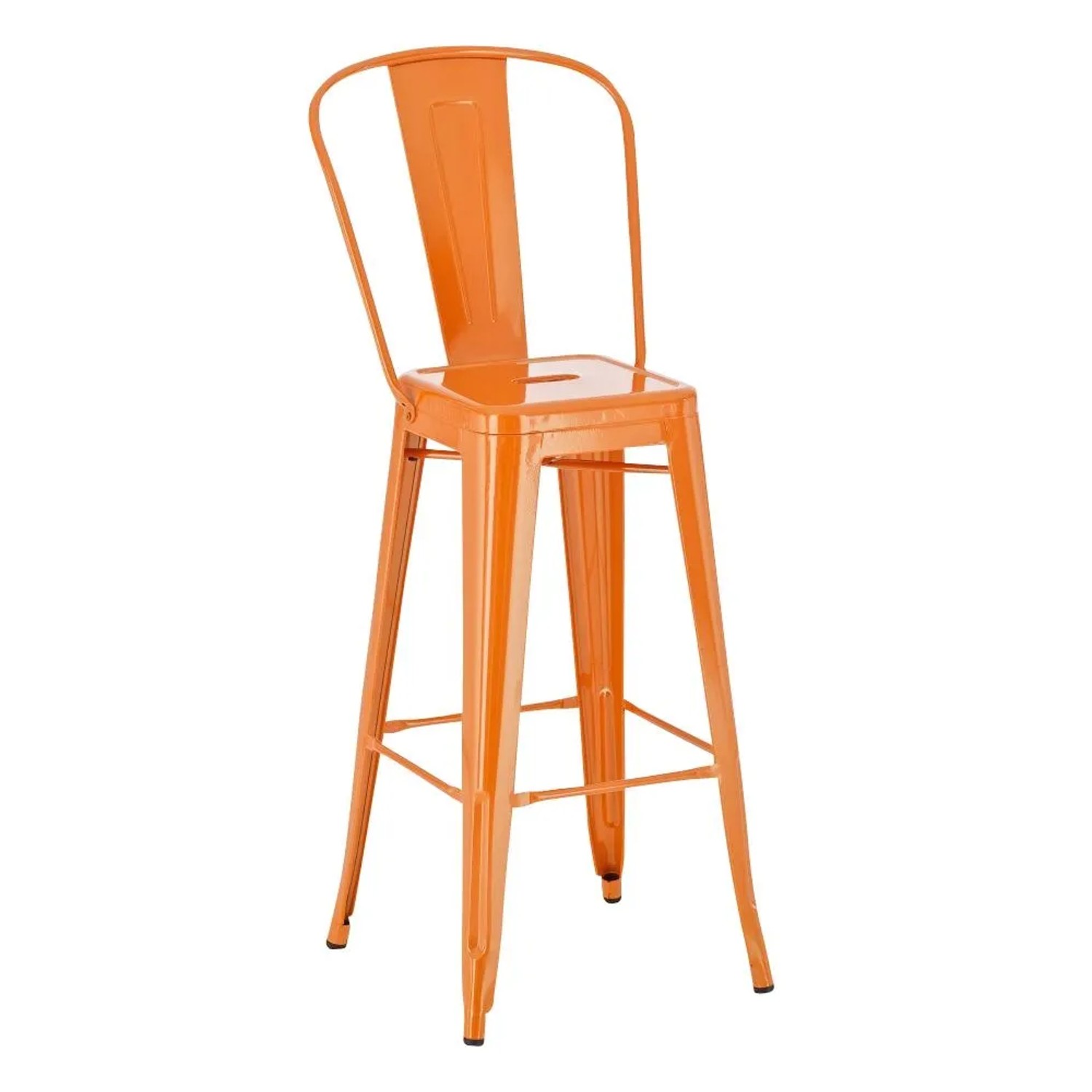 DELUKE Barhocker CHENNA Metall Orange 44x52x115cm Barstuhl Mit Lehne Tresenhocker Tresenstuhl