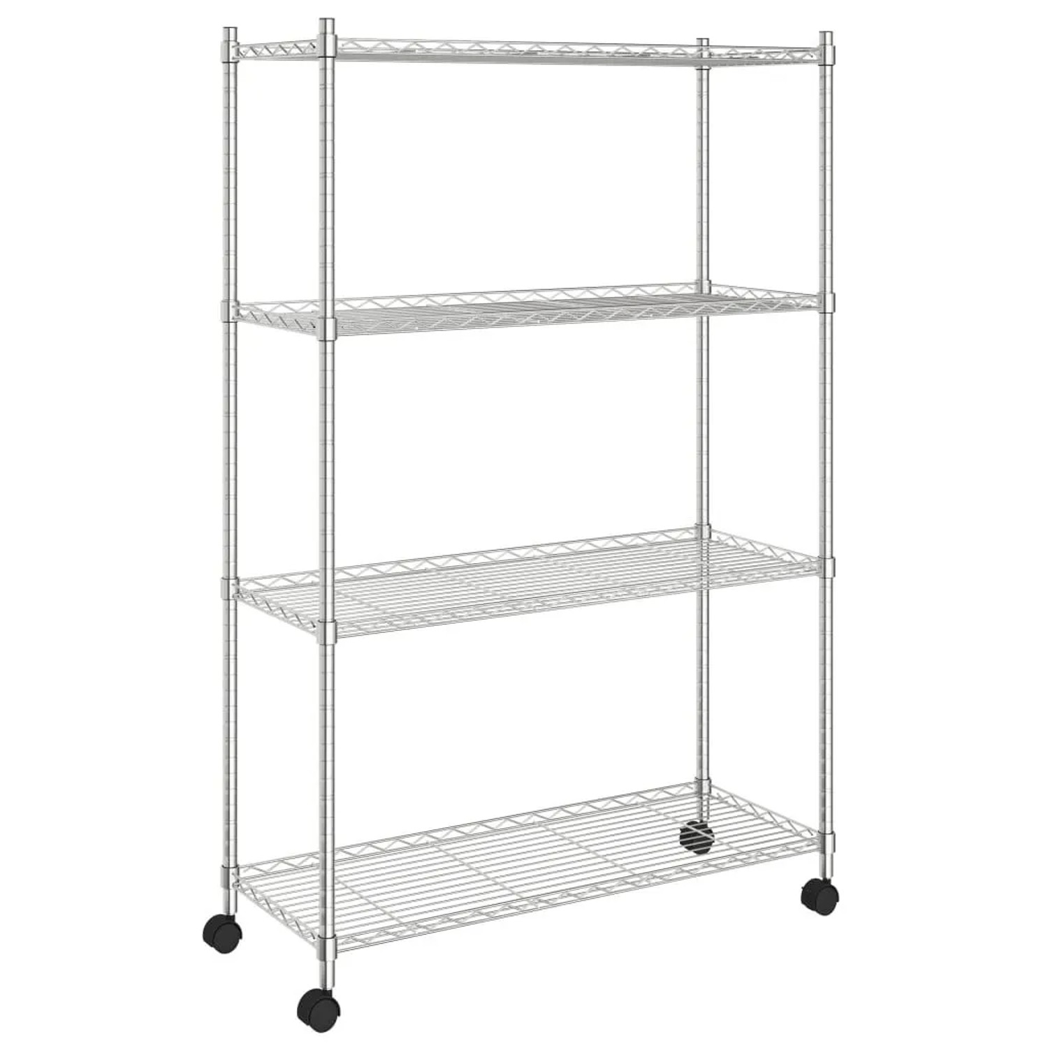 vidaXL Lagerregal mit 4 Böden und Rollen 90x35x142 cm Chrome 200 kg 324627