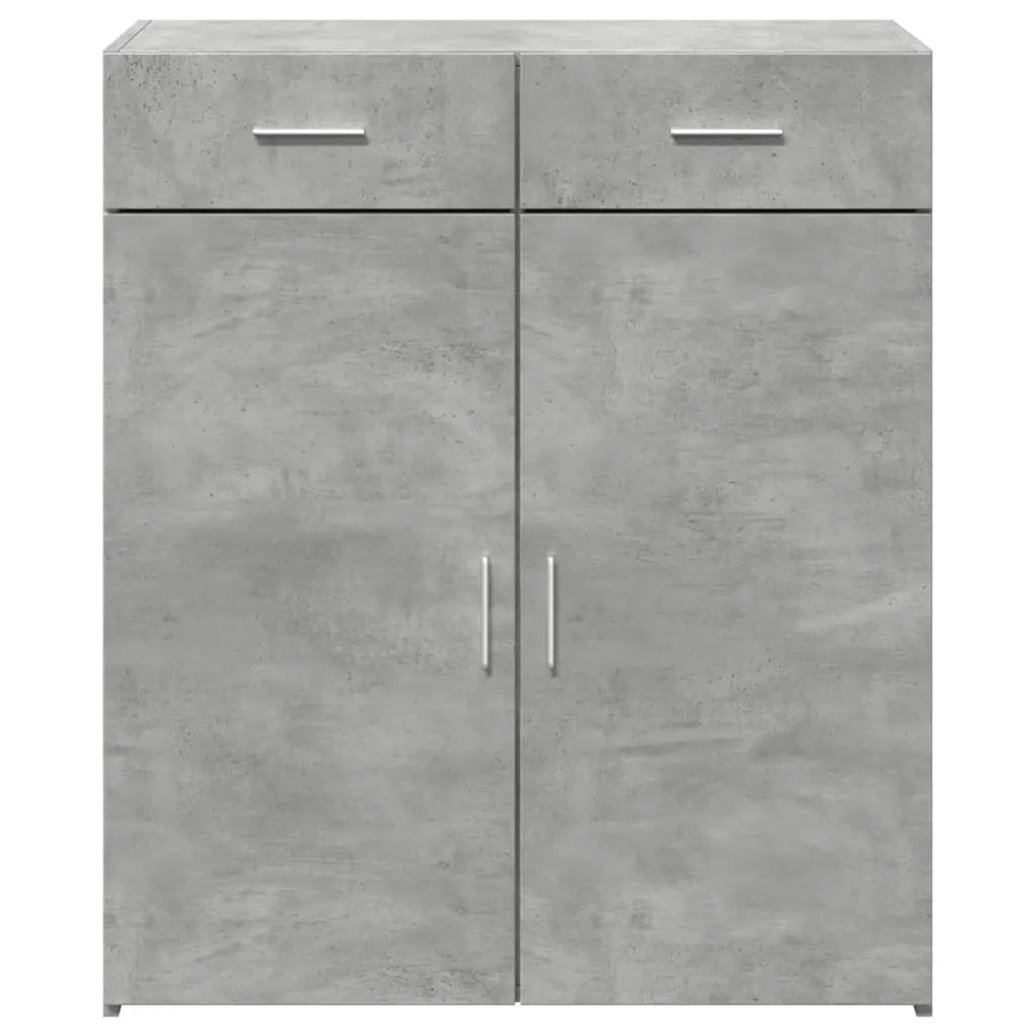 vidaXL Sideboard in Betongrau, 80x42,5x93 cm, mit 2 Schubladen und 2 Türen.