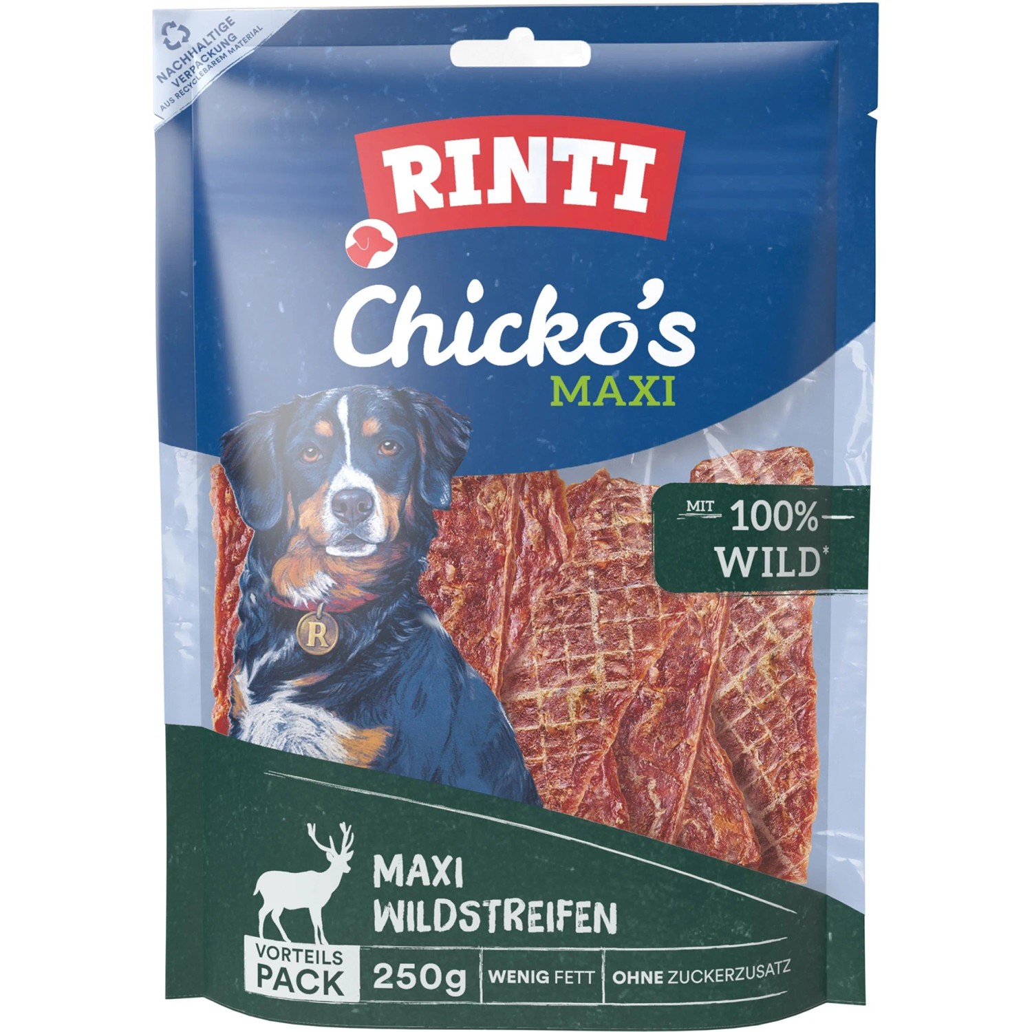 Rinti Hunde-Natursnacks Chicko Maxi Wildstreifen 250 g