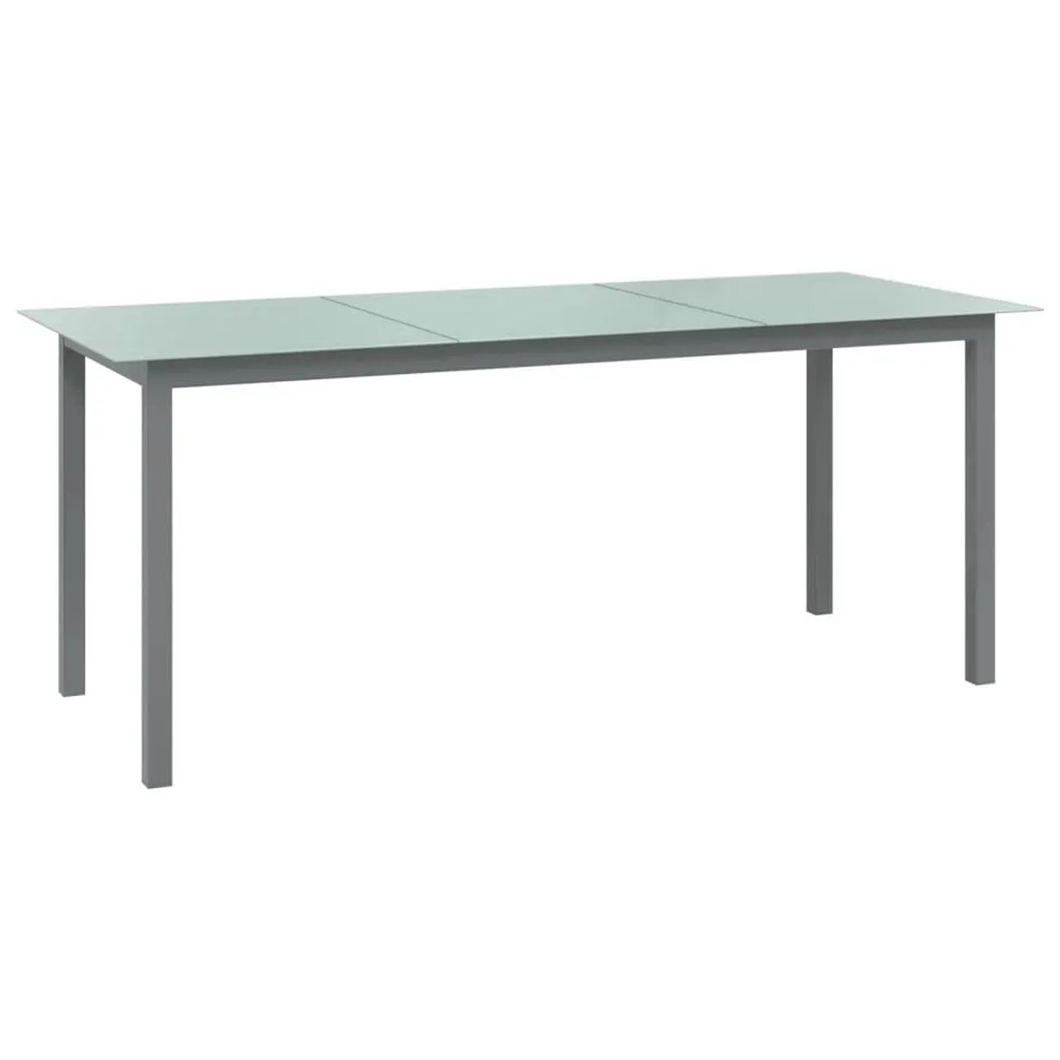 Furnicato Gartentisch Hellgrau 190x90x74 Cm Aluminium Und Glas
