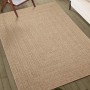 Beiger rechteckiger Teppich ZIZUR 60x110 cm in Jute-Optik. Strapazierfähiger Outdoor- und Indoor-Teppich.